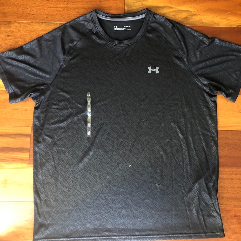 Under Armour Mens Logo Crew Neck Short Sleeve Loose Fit Workout T-Shirt Black XL